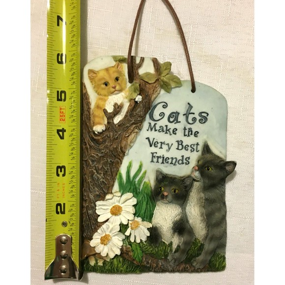 CATS MAKE THE VERY BEST FRIENDS ENESCO Plaque Calico Kitten Vintage 2001 - Picture 6 of 7